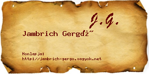 Jambrich Gergő névjegykártya